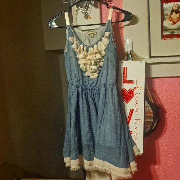 cute blue jean dresses Denim midi dress Blue Blue / Large